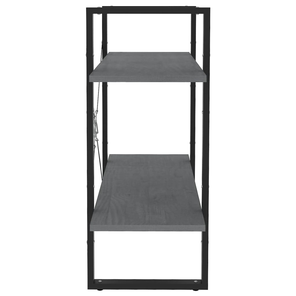 Boekenkast met 2 schappen 80x30x70 cm massief grenenhout grijs MeubelReus