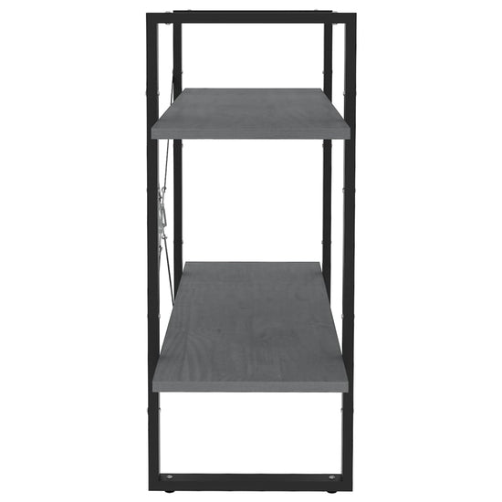 Boekenkast met 2 schappen 80x30x70 cm massief grenenhout grijs MeubelReus