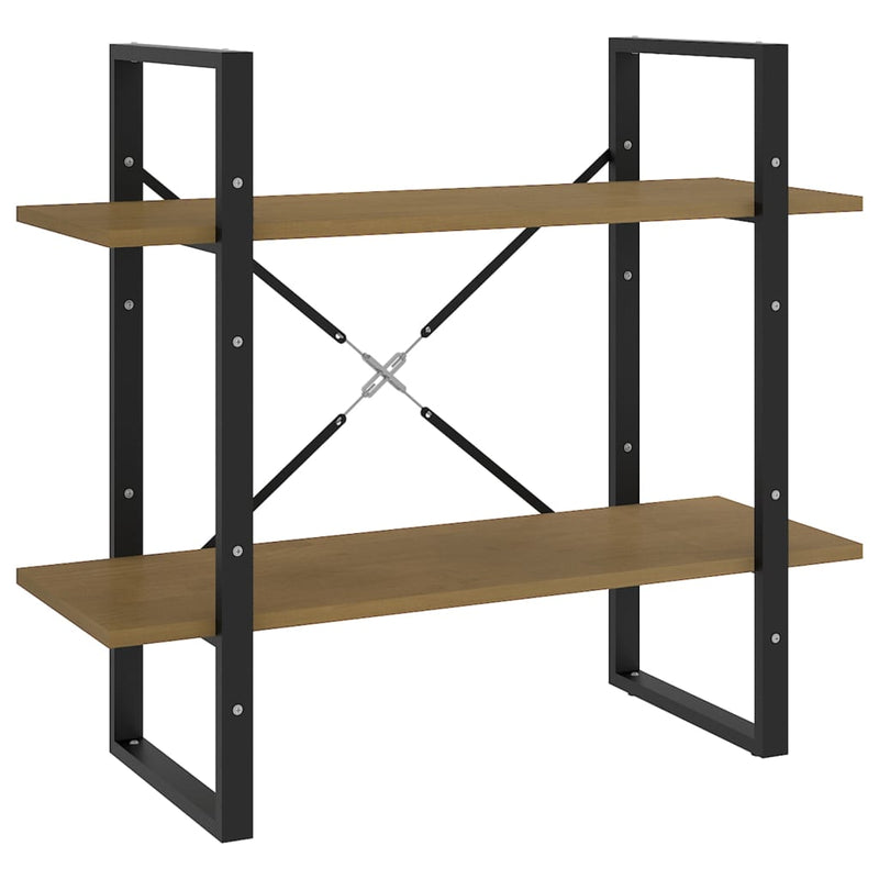 Boekenkast met 2 schappen 80x30x70 cm massief grenenhout MeubelReus