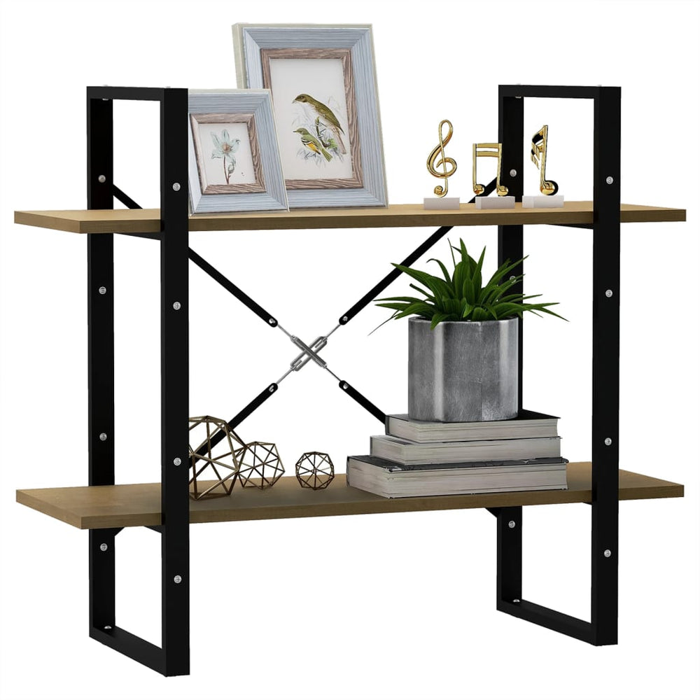Boekenkast met 2 schappen 80x30x70 cm massief grenenhout MeubelReus