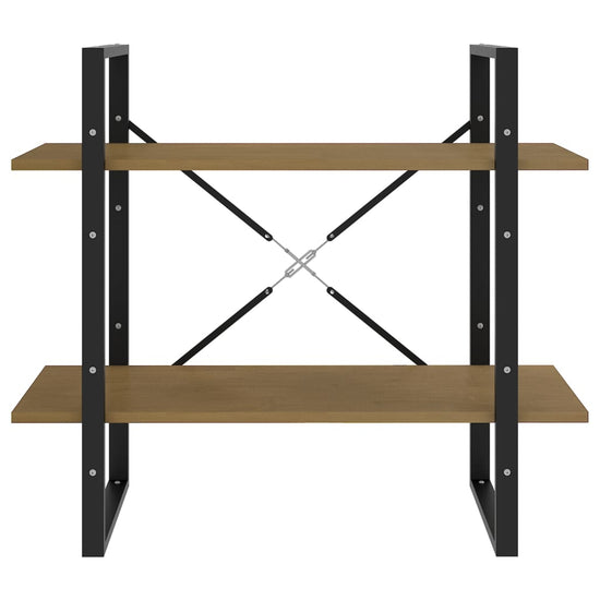 Boekenkast met 2 schappen 80x30x70 cm massief grenenhout MeubelReus