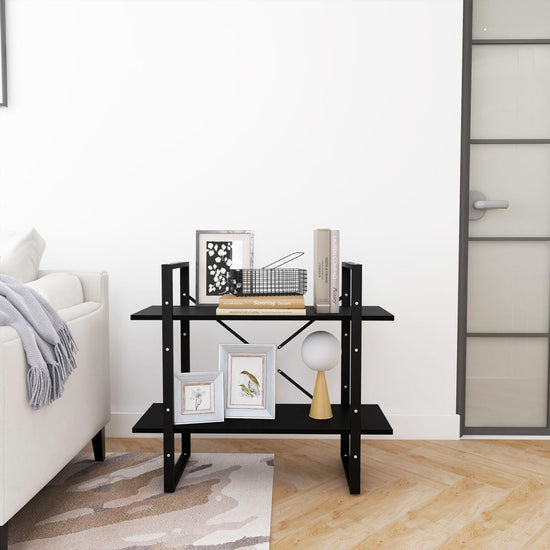 Boekenkast met 2 schappen 80x30x70 cm massief grenenhout zwart MeubelReus
