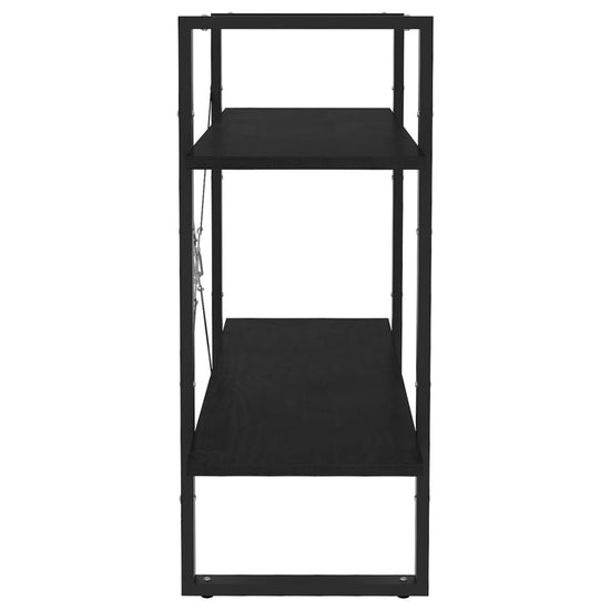Boekenkast met 2 schappen 80x30x70 cm massief grenenhout zwart MeubelReus