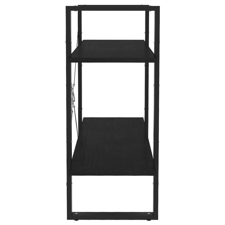 Boekenkast met 2 schappen 80x30x70 cm massief grenenhout zwart MeubelReus