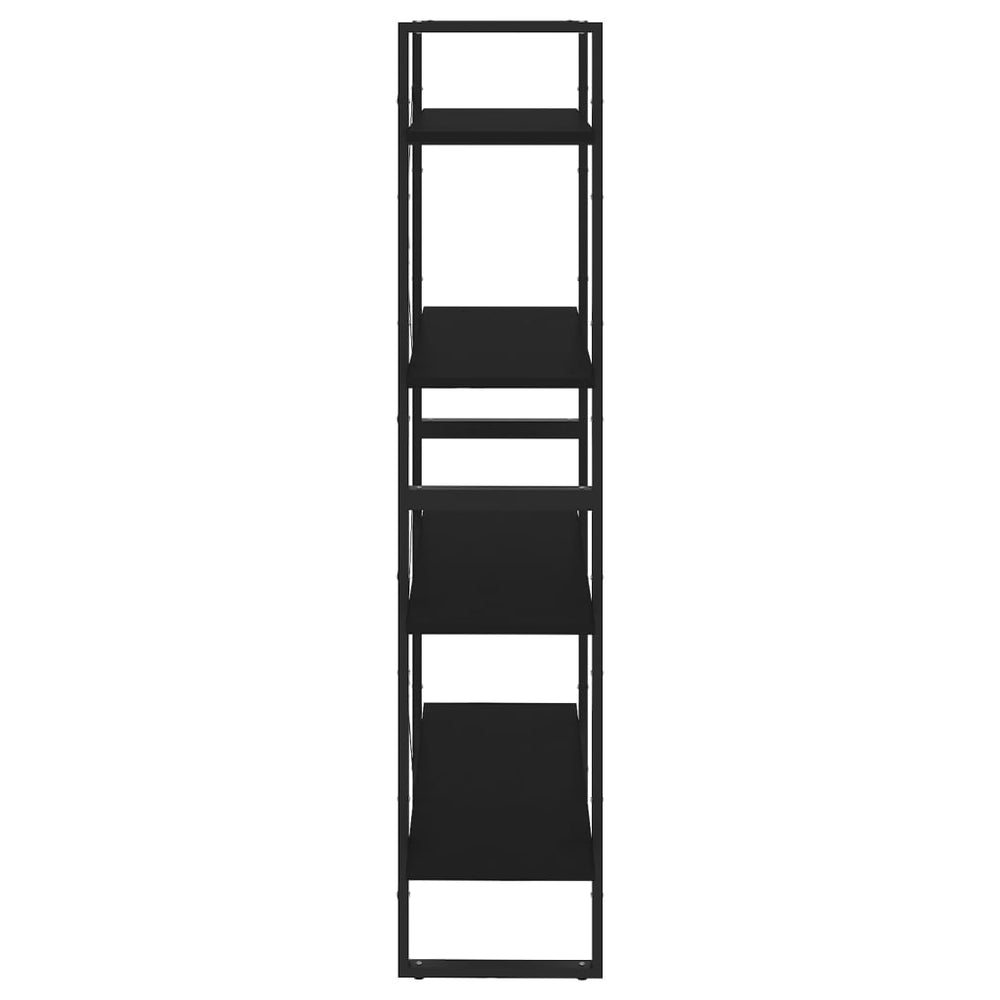 Boekenkast met 4 schappen 80x30x140 cm spaanplaat zwart MeubelReus