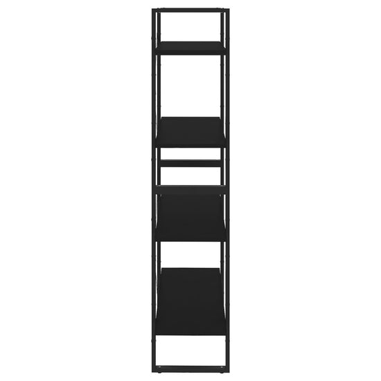 Boekenkast met 4 schappen 80x30x140 cm spaanplaat zwart MeubelReus