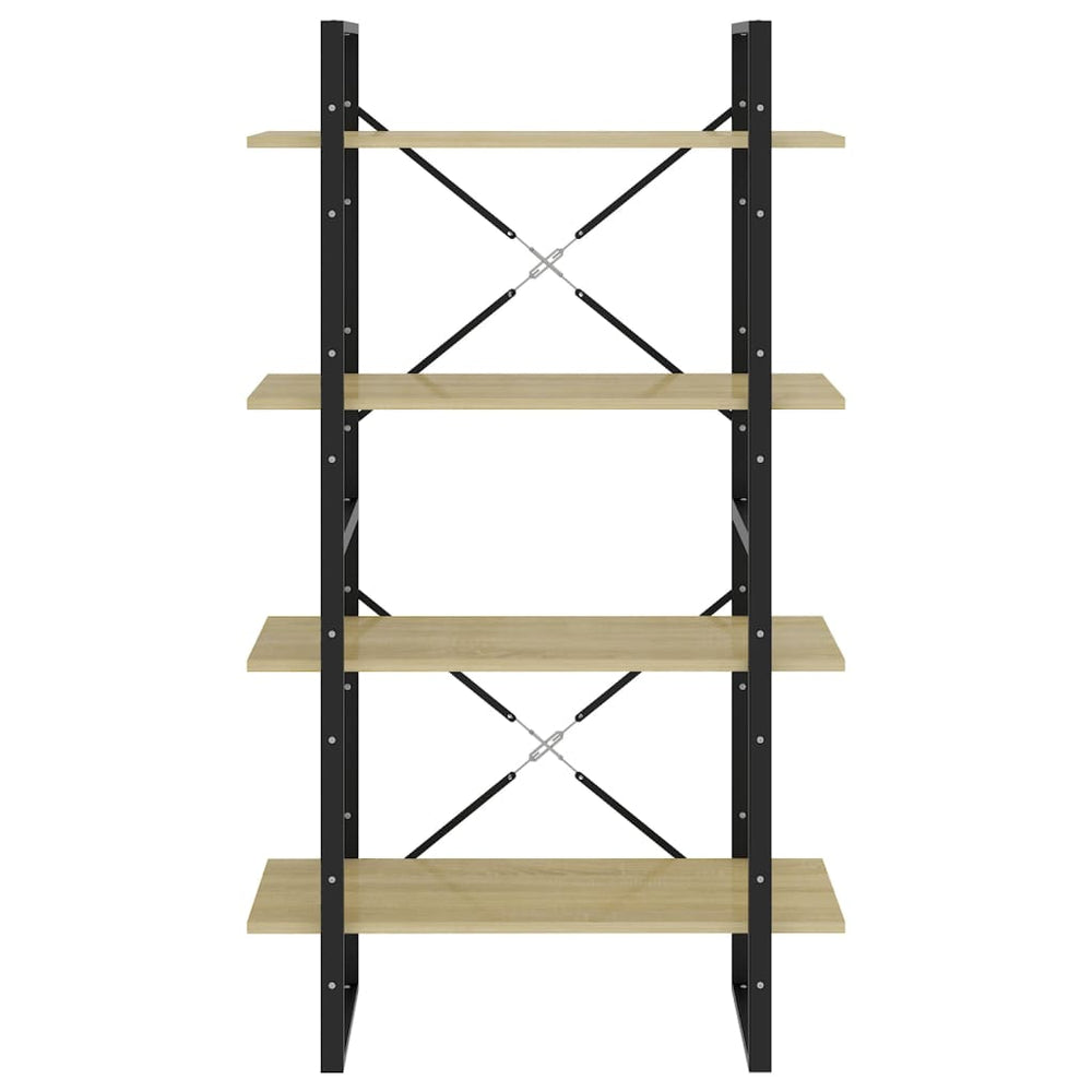 Boekenkast met 4 schappen 80x30x140 cm spaanplaat sonoma eiken MeubelReus