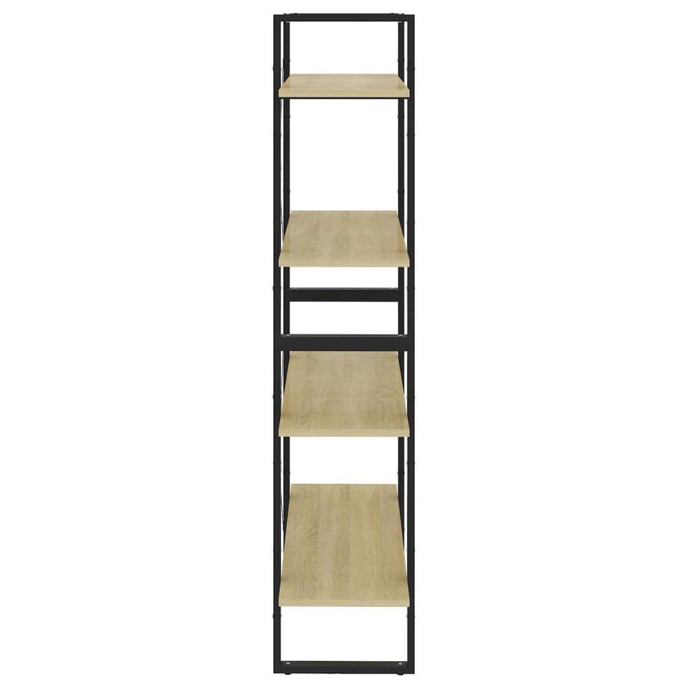 Boekenkast met 4 schappen 80x30x140 cm spaanplaat sonoma eiken MeubelReus
