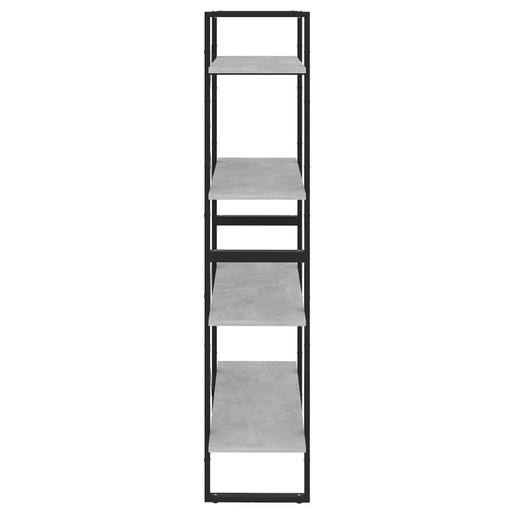 Boekenkast met 4 schappen 80x30x140 cm spaanplaat betongrijs MeubelReus