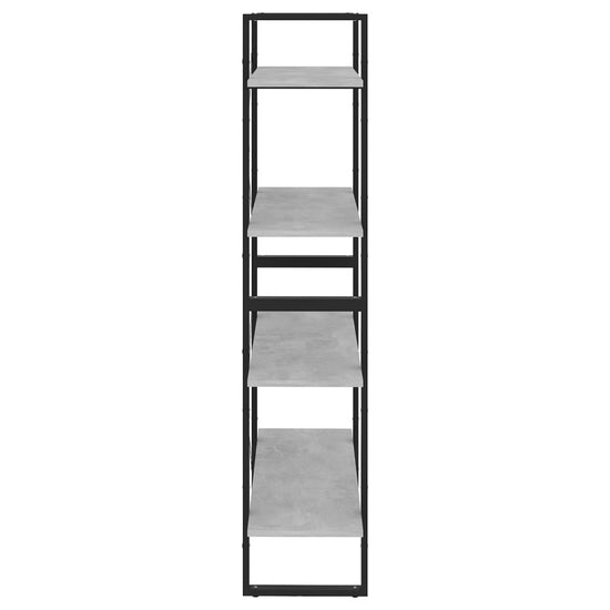 Boekenkast met 4 schappen 80x30x140 cm spaanplaat betongrijs MeubelReus