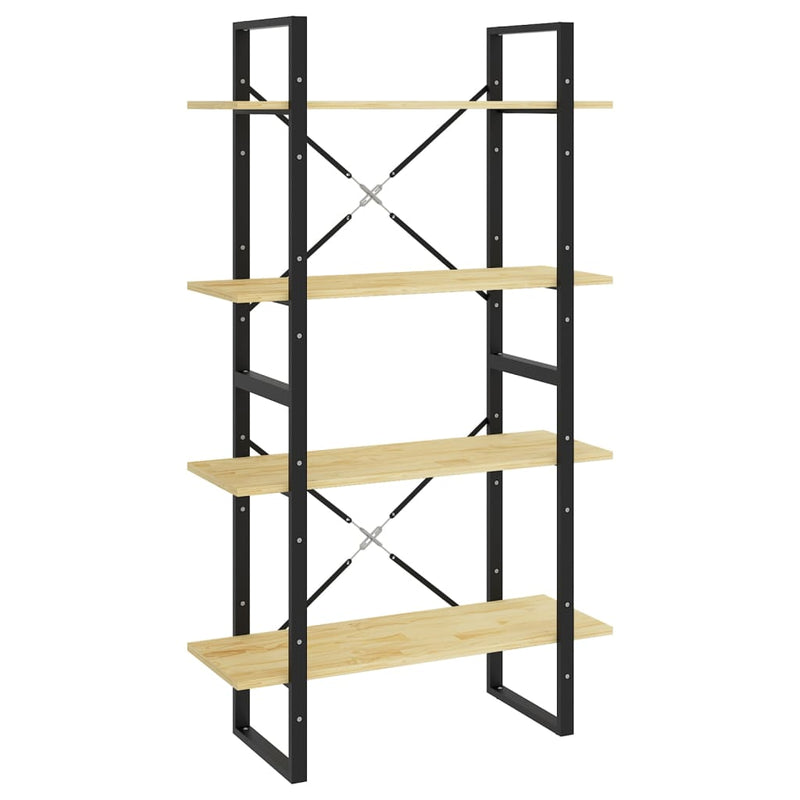 Boekenkast met 4 schappen 80x30x140 cm massief grenenhout MeubelReus