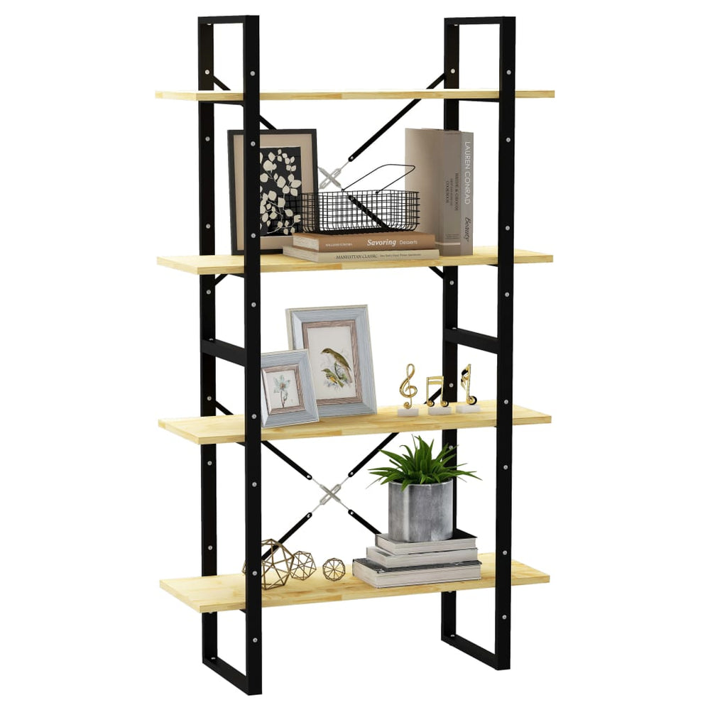 Boekenkast met 4 schappen 80x30x140 cm massief grenenhout MeubelReus