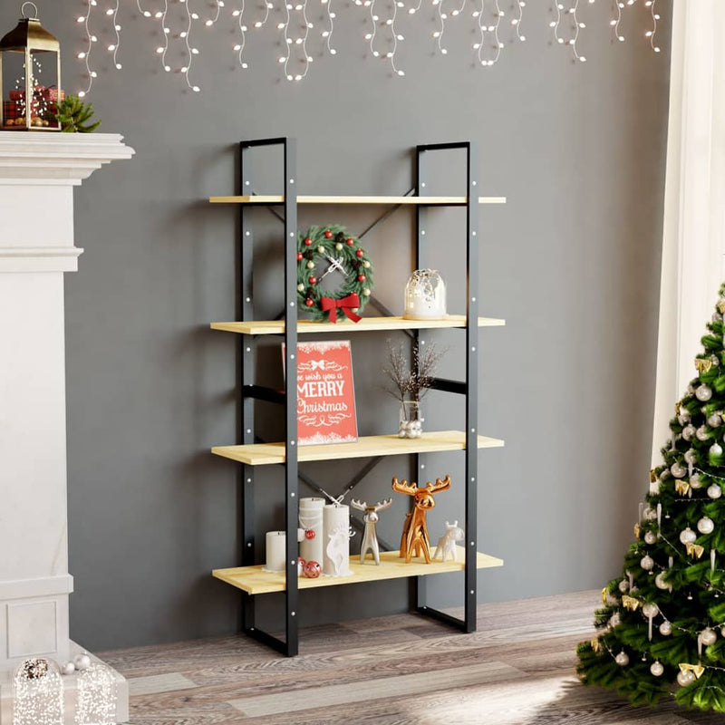 Boekenkast met 4 schappen 80x30x140 cm massief grenenhout MeubelReus