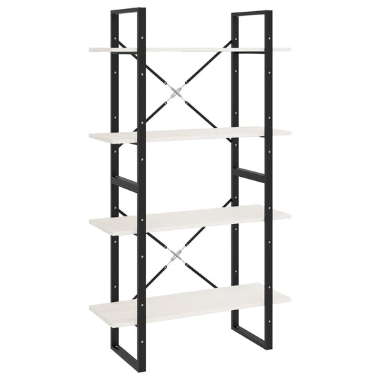 Boekenkast met 4 schappen 80x30x140 cm massief grenenhout wit MeubelReus
