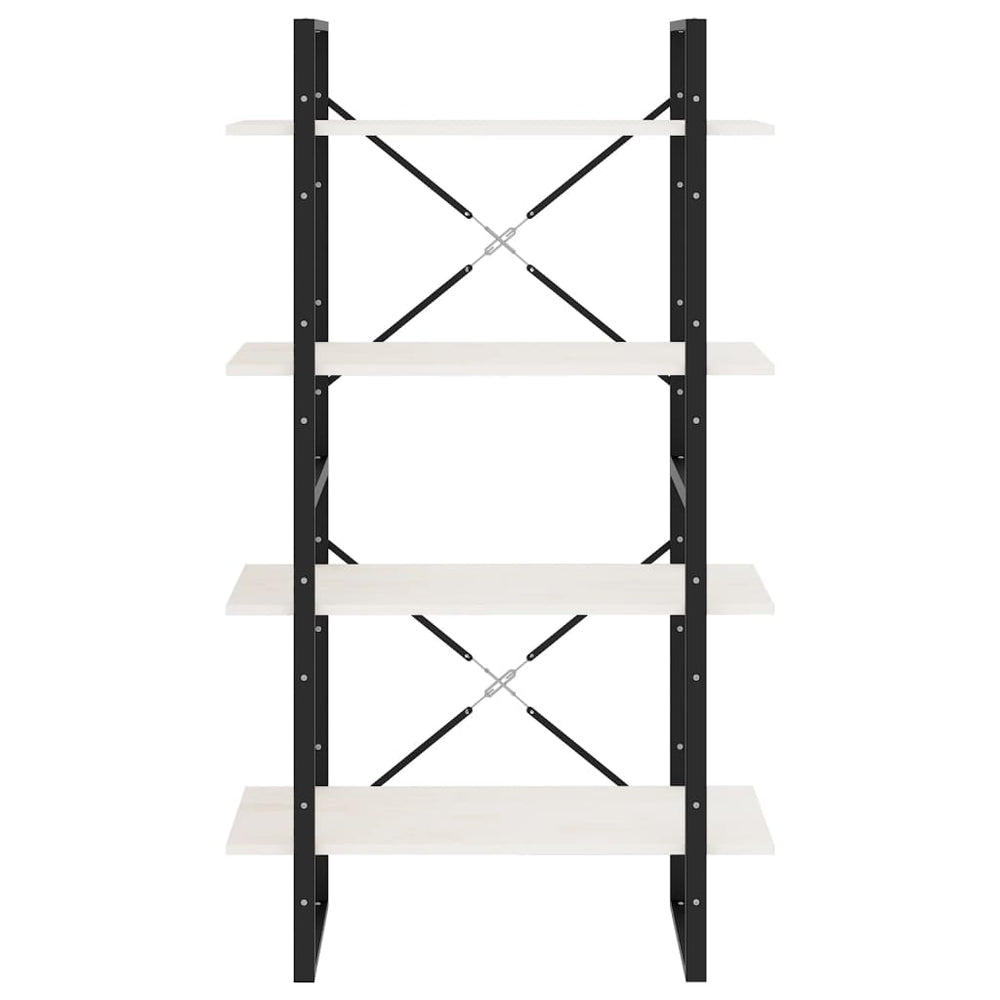Boekenkast met 4 schappen 80x30x140 cm massief grenenhout wit MeubelReus