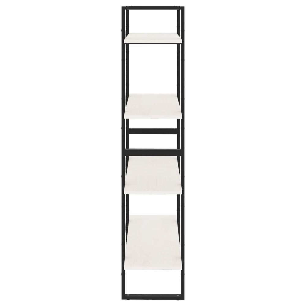 Boekenkast met 4 schappen 80x30x140 cm massief grenenhout wit MeubelReus