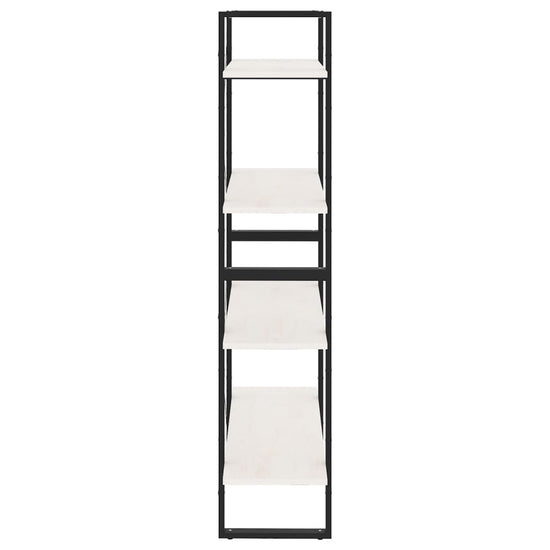 Boekenkast met 4 schappen 80x30x140 cm massief grenenhout wit MeubelReus