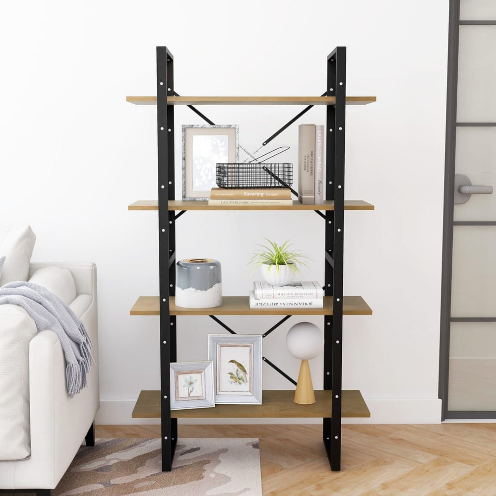 Boekenkast met 4 schappen 80x30x140 cm massief grenenhout MeubelReus