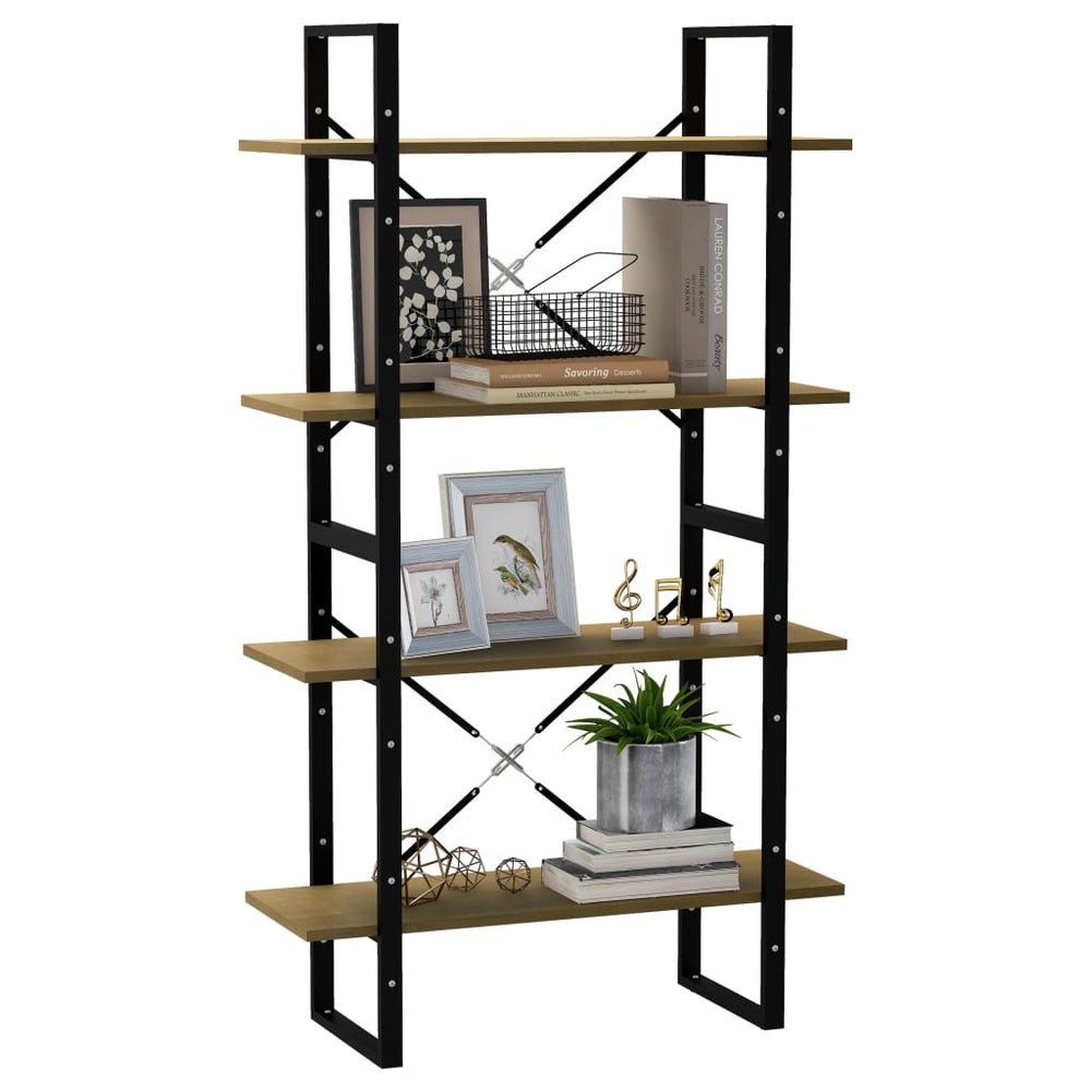 Boekenkast met 4 schappen 80x30x140 cm massief grenenhout MeubelReus