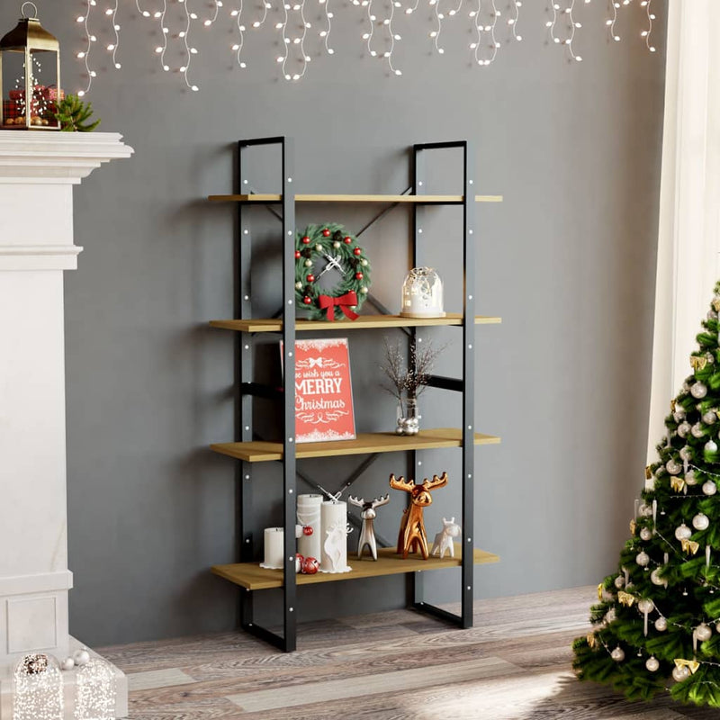 Boekenkast met 4 schappen 80x30x140 cm massief grenenhout MeubelReus