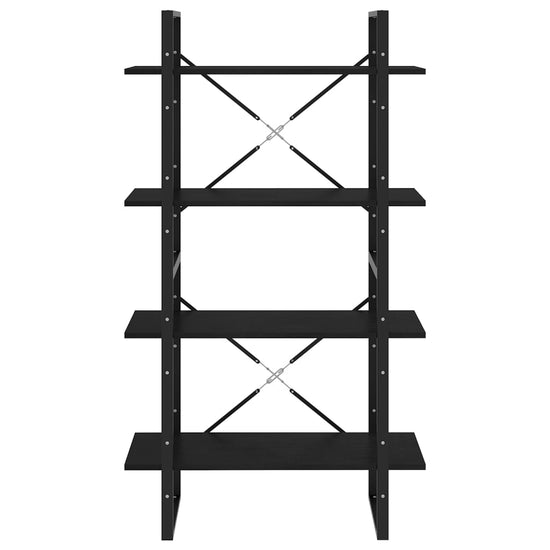 Boekenkast met 4 schappen 80x30x140 cm massief grenenhout zwart MeubelReus