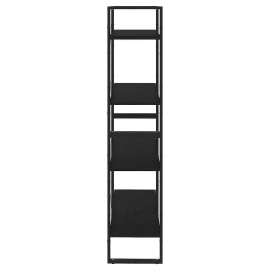 Boekenkast met 4 schappen 80x30x140 cm massief grenenhout zwart MeubelReus