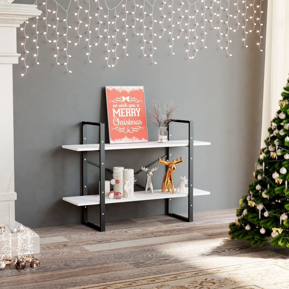 Boekenkast met 2 schappen 100x30x70 cm spaanplaat wit MeubelReus