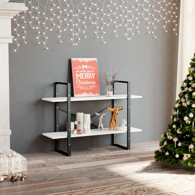 Boekenkast met 2 schappen 100x30x70 cm spaanplaat wit MeubelReus