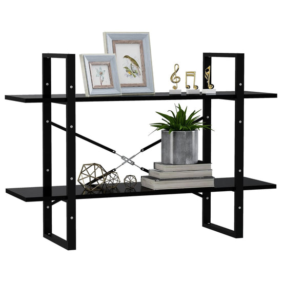 Boekenkast met 2 schappen 100x30x70 cm spaanplaat zwart MeubelReus