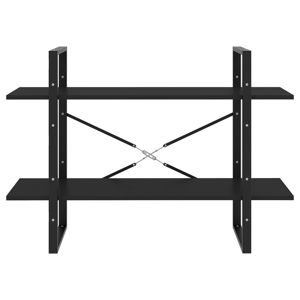 Boekenkast met 2 schappen 100x30x70 cm spaanplaat zwart MeubelReus