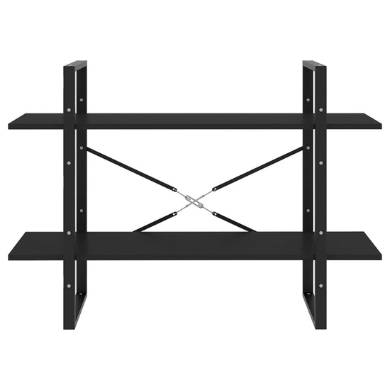 Boekenkast met 2 schappen 100x30x70 cm spaanplaat zwart MeubelReus