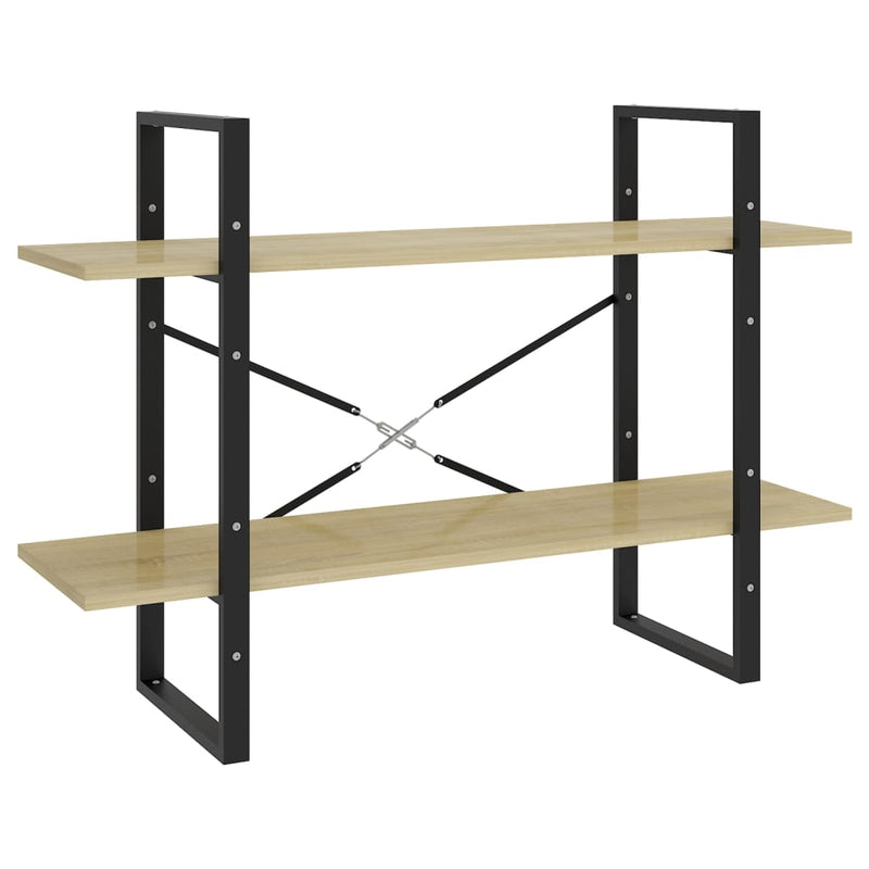Boekenkast met 2 schappen 100x30x70 cm spaanplaat sonoma eiken MeubelReus