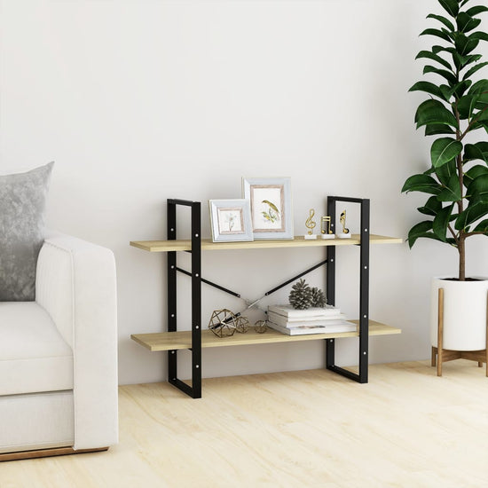 Boekenkast met 2 schappen 100x30x70 cm spaanplaat sonoma eiken MeubelReus