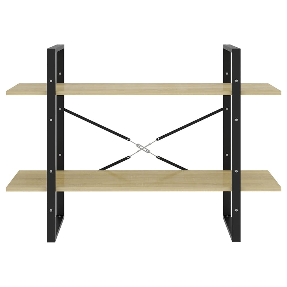 Boekenkast met 2 schappen 100x30x70 cm spaanplaat sonoma eiken MeubelReus