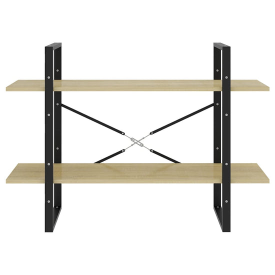 Boekenkast met 2 schappen 100x30x70 cm spaanplaat sonoma eiken MeubelReus