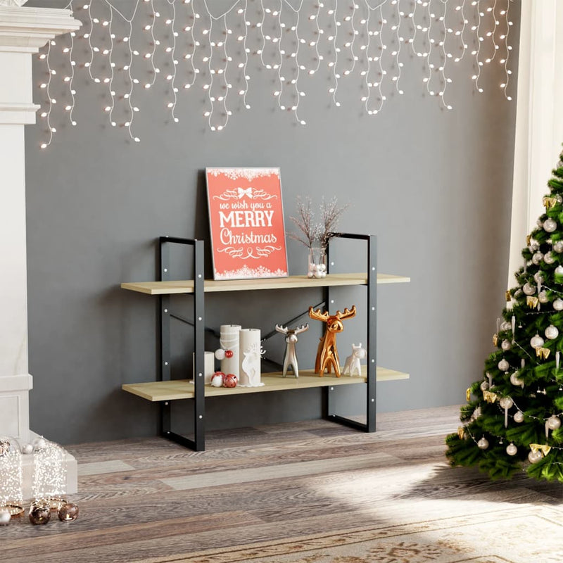Boekenkast met 2 schappen 100x30x70 cm spaanplaat sonoma eiken MeubelReus