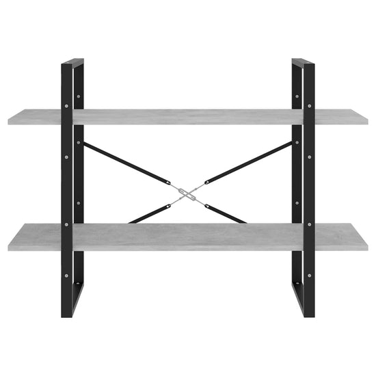 Boekenkast met 2 schappen 100x30x70 cm spaanplaat betongrijs MeubelReus
