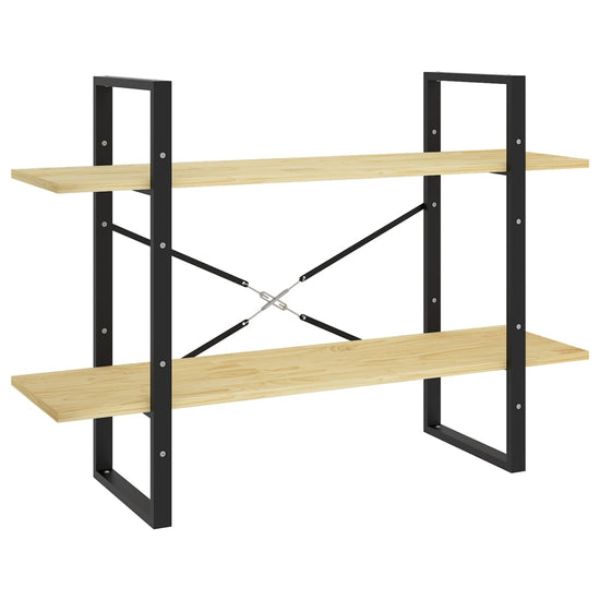 Boekenkast met 2 schappen 100x30x70 cm massief grenenhout MeubelReus