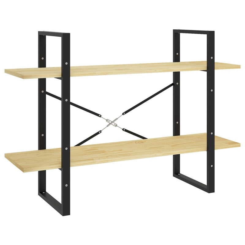 Boekenkast met 2 schappen 100x30x70 cm massief grenenhout MeubelReus