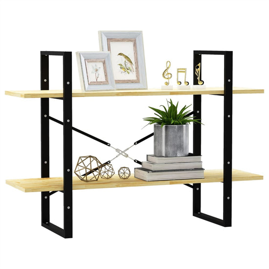Boekenkast met 2 schappen 100x30x70 cm massief grenenhout MeubelReus