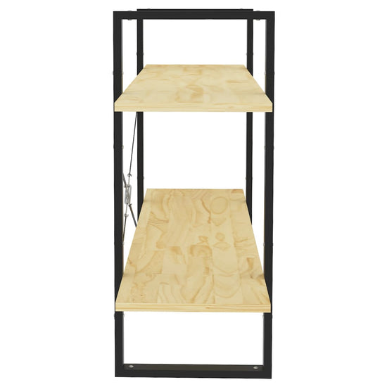 Boekenkast met 2 schappen 100x30x70 cm massief grenenhout MeubelReus