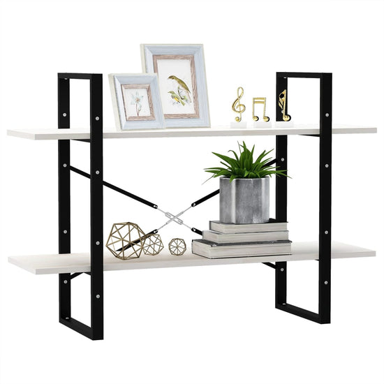 Boekenkast met 2 schappen 100x30x70 cm massief grenenhout wit MeubelReus