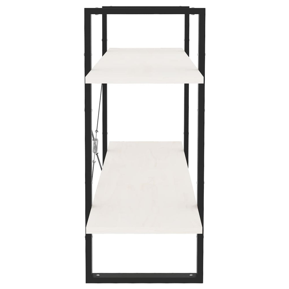 Boekenkast met 2 schappen 100x30x70 cm massief grenenhout wit MeubelReus