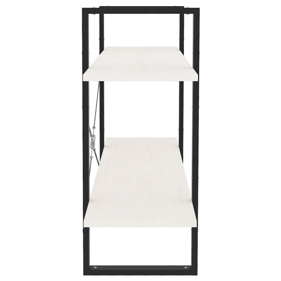 Boekenkast met 2 schappen 100x30x70 cm massief grenenhout wit MeubelReus