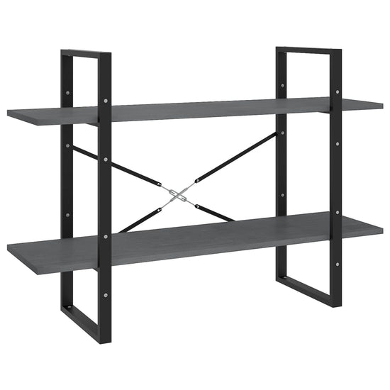 Boekenkast met 2 schappen 100x30x70 cm massief grenenhout grijs MeubelReus