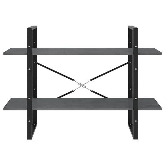 Boekenkast met 2 schappen 100x30x70 cm massief grenenhout grijs MeubelReus