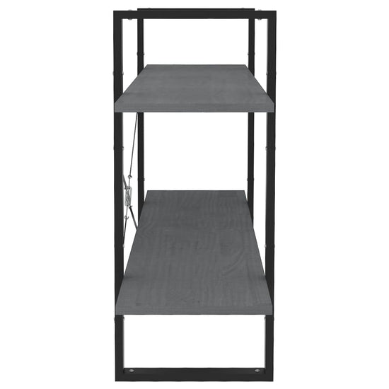Boekenkast met 2 schappen 100x30x70 cm massief grenenhout grijs MeubelReus
