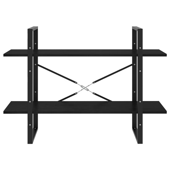 Boekenkast met 2 schappen 100x30x70 cm massief grenenhout zwart MeubelReus