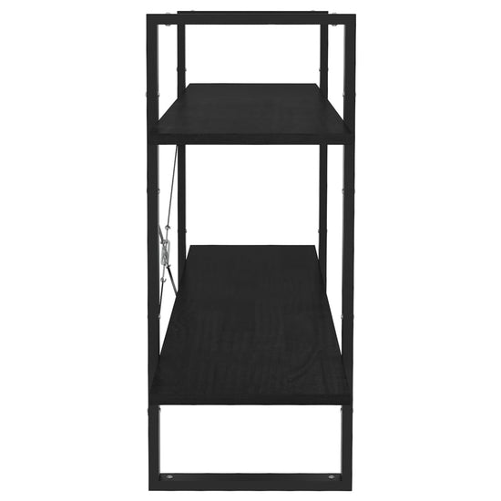 Boekenkast met 2 schappen 100x30x70 cm massief grenenhout zwart MeubelReus