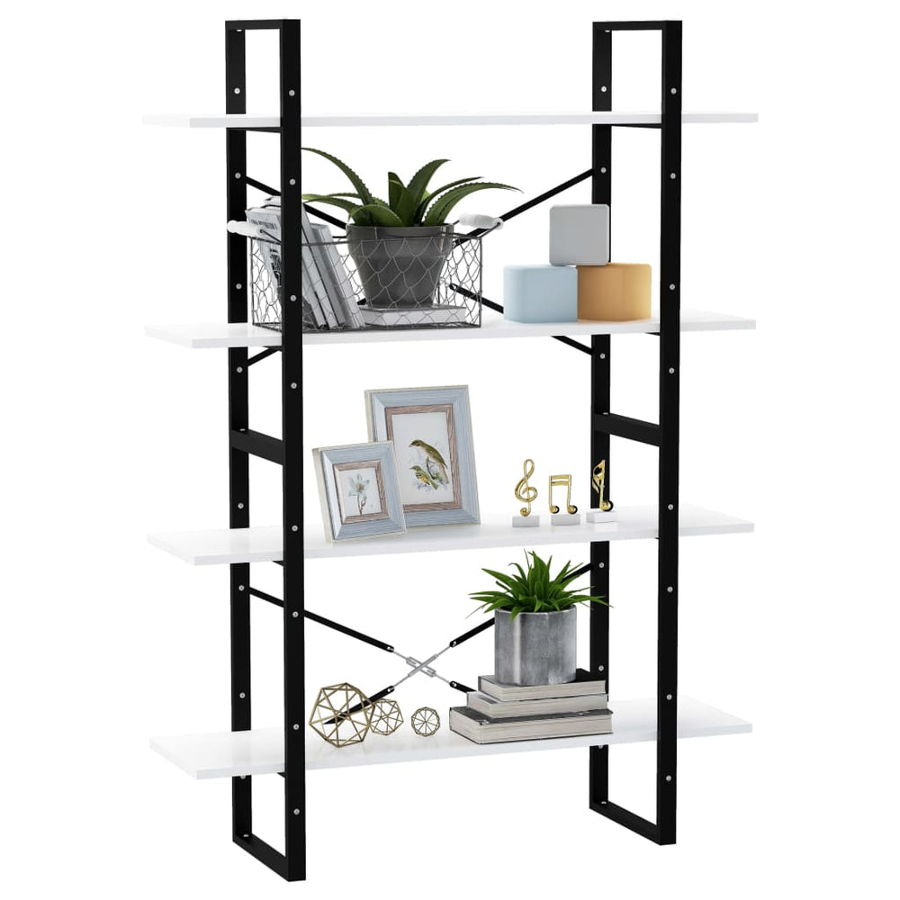 Boekenkast met 4 schappen 100x30x140 cm spaanplaat wit MeubelReus